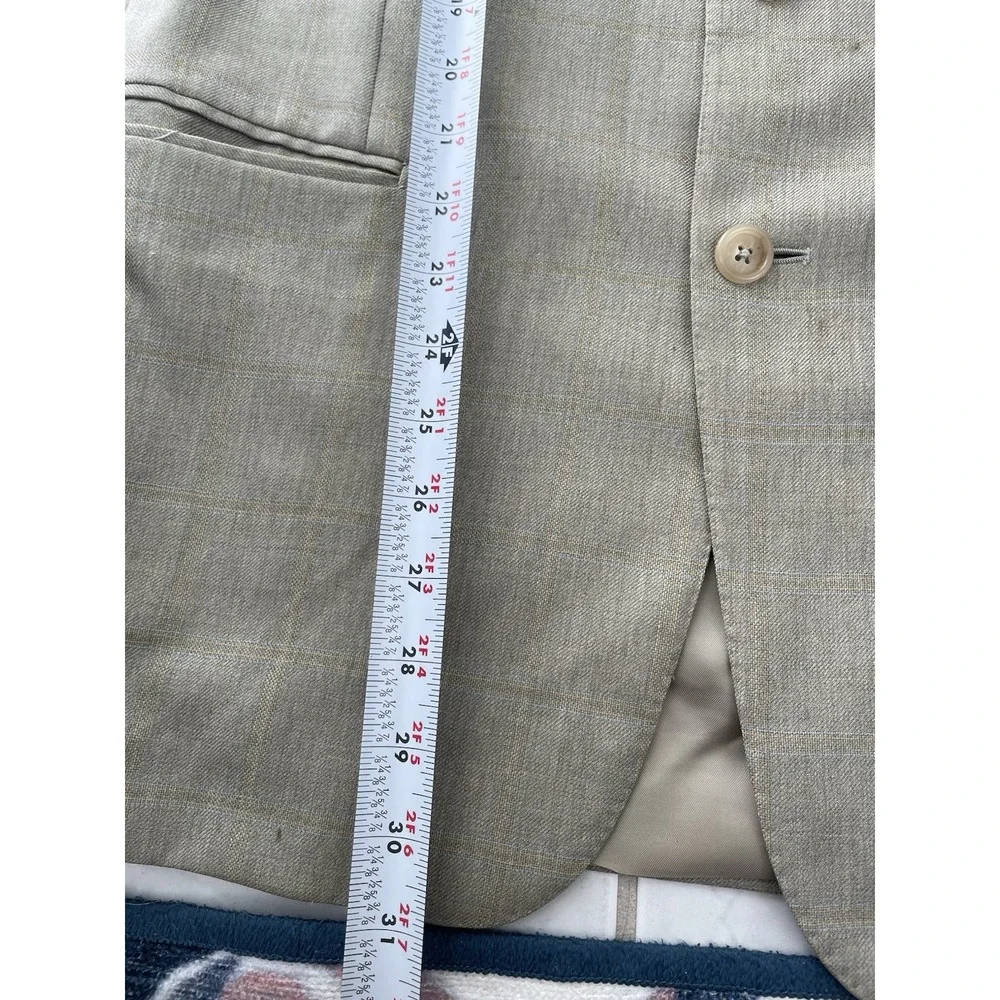 Vintage Ermenegildo‎ Zegna 3 Button Brown Jacket Size 44 100% Wool Made In Italy